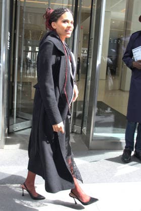 NEW YORK, NY - MARCH 25: Zazie Beetz seen exiting SiriusXM Studios in New York City on March 25, 2026. Copyright: xRWx
