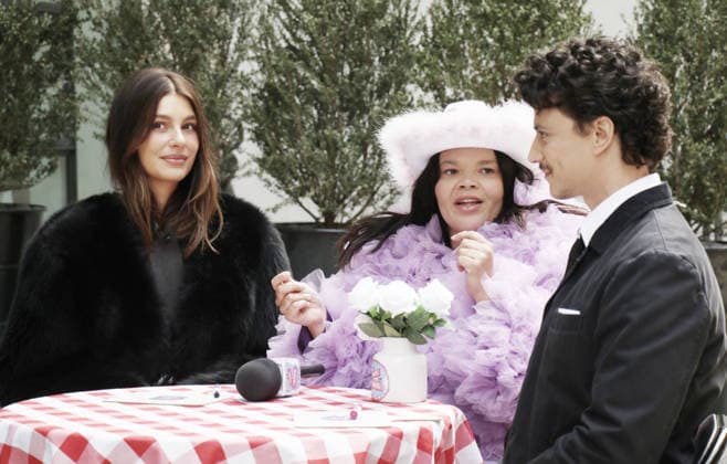 Camila Morrone, Tiffany Baira and Adam DiMarco shooting on set of Street Hearts at Crosby Street Hotel in New York. March 25, 2026. Featuring: Camila Morrone, Tiffany Baira and Adam DiMarco Where: New York City, New York, United States When: 25 Mar 2026 Credit: Roger Wong INSTARimages EDITORIAL USE ONLY. NOT FOR USE BY NEWSPAPERS BASED IN THE UK. Copyright: xx instar55581451