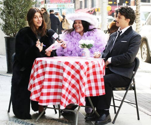 NEW YORK, NY- MARCH 25: Camila Morrone, Tiff Baira and Adam DiMarco seen taping an episode of Street Hearts In New York City on March 25, 2026. Copyright: xRWx