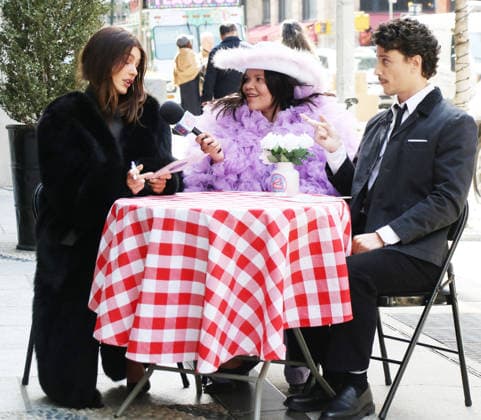 NEW YORK, NY- MARCH 25: Camila Morrone, Tiff Baira and Adam DiMarco seen taping an episode of Street Hearts In New York City on March 25, 2026. Copyright: xRWx