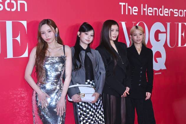 RECORD DATE NOT STATED VOGUE Hong Kong Event Left to right: Ivy So Nga Lam, Day Hui Yat, Candy Wong Ka Ching and Garie Shum Ching Hau the member of COLLAR, posing photo at the event of VOGUE Hong Kong on March 26, 2026 in Hong Kong. (Photo by Kobe Li Nexpher Images) Hong Kong