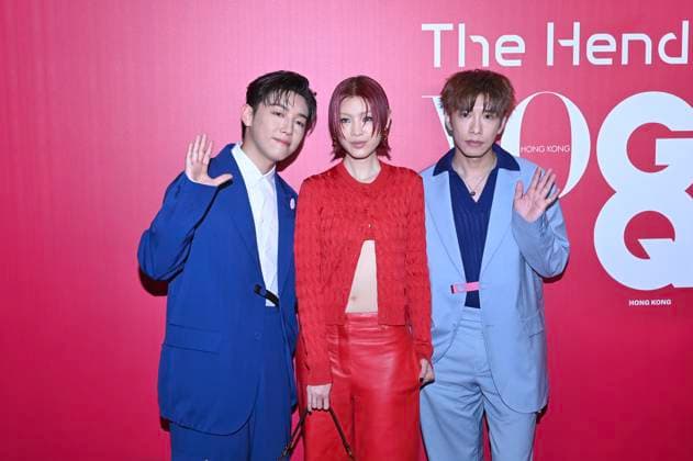 RECORD DATE NOT STATED VOGUE Hong Kong Event Left to right: Michael Cheung Tin Fu, Panther Chan Lei and Joey Hung Ka Ho, the Hong Kong singers, posing photo at the event of VOGUE Hong Kong on March 26, 2026 in Hong Kong. (Photo by Kobe Li Nexpher Images) Hong Kong