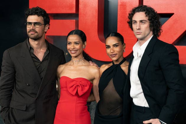 UK Premiere of Sky Original Fuze (L to R) Theo James, Saffron Hocking, Gugu Mbatha-Raw and Aaron Taylor-Johnson attend the UK Premiere of Sky Original Fuze at the Odeon Luxe West End on March 26, 2026, Credit:Lounis Tiar Avalon United Kingdom, London, Odeon West end  Copyright: xLounisxTiarx xAvalonx 1086533803