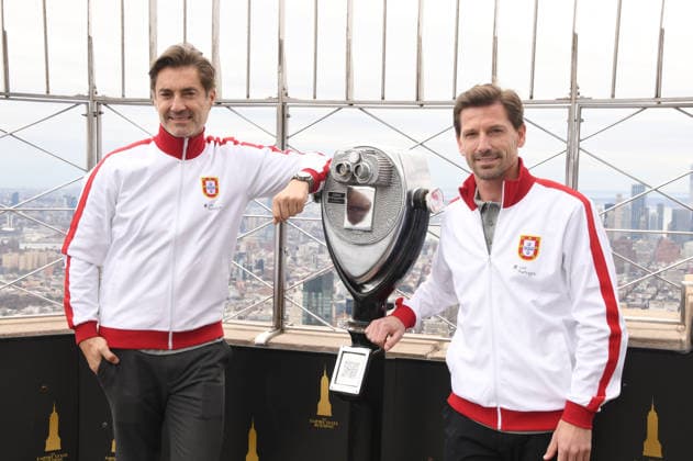 NEW YORK, NY - MARCH 27: Vitor Baia and Adrien Silva at the Empire State Building Ahead of the 2026 FIFA World Cup on March 27, 2026 in New York City. Copyright: xmpi099 MediaPunchx