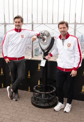 NEW YORK, NY - MARCH 27: Vitor Baia and Adrien Silva at the Empire State Building Ahead of the 2026 FIFA World Cup on March 27, 2026 in New York City. Copyright: xmpi099 MediaPunchx