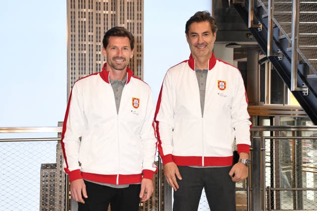 NEW YORK, NY - MARCH 27: Vitor Baia and Adrien Silva at the Empire State Building Ahead of the 2026 FIFA World Cup on March 27, 2026 in New York City. Copyright: xmpi099 MediaPunchx
