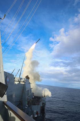 March 27, 2026, Uss Thomas Hudner, United States: The U.S Navy Arleigh Burke-class guided-missile destroyer USS Thomas Hudner, launches a Tomahawk Land Attack Missile in support of Operation Epic Fury, March 21, 2026 from an Undisclosed Location. Uss Thomas Hudner United States - ZUMAp138 20260327_zaa_p138_008 Copyright: xU.SxNavy U.S.xNavyx
