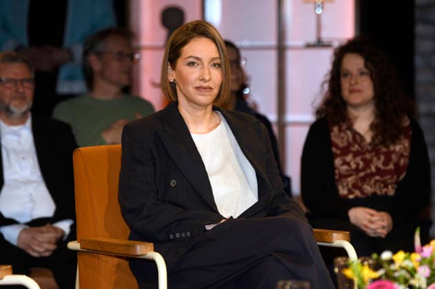 Katharina Willinger bei der Aufzeichnung der RB Talkshow 3nach9 im Radio Bremen-Studio. Bremen, 27.03.2026