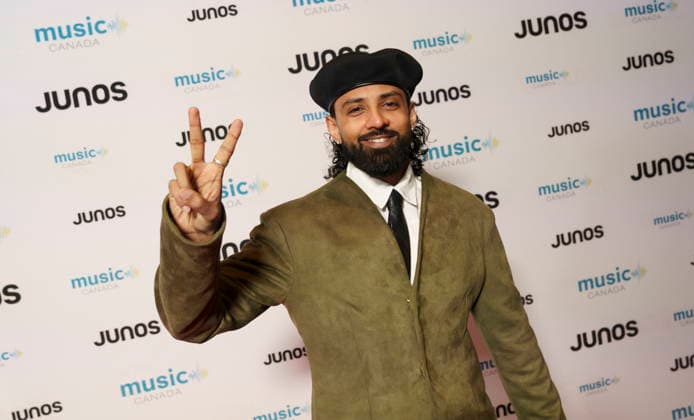 March 28, 2026, Hamilton, On, CAN: Raf-Saperra, nominated for South Asian Music Recording of the Year, on the red carpet at the 2026 Juno Awards Gala in Hamilton, Saturday, March 28, 2026. Hamilton CAN  - ZUMAc35_ 20260328_zaf_c35_085 Copyright: xPeterxPowerx