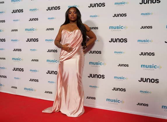 March 28, 2026, Hamilton, On, CAN: Savannah Re, nominated for Traditional R&B Soul Recording of the Year, on the red carpet at the 2026 Juno Awards Gala in Hamilton, Ont. on Saturday, March 28, 2026. Hamilton CAN  - ZUMAc35_ 20260328_zaf_c35_158 Copyright: xPeterxPowerx