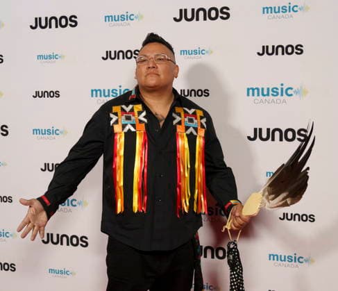 March 28, 2026, Hamilton, On, CAN: YB Nakota, nominated for Traditional Indigenous Artist or Group of the Year, on the red carpet at the 2026 Juno Awards Gala in Hamilton, Saturday, March 28, 2026. Hamilton CAN  - ZUMAc35_ 20260328_zaf_c35_178 Copyright: xPeterxPowerx