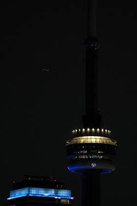 Toronto’s CN Tower Dims for Earth Hour TORONTO, CANADA - MARCH 28: The CN Tower is seen with its exterior lights dimmed during Earth Hour as part of a global movement to protect the environment in Toronto, Canada, on March 28, 2026. Mert Alper Dervis Anadolu Ontario Canada. Editorial use only. Please get in touch for any other usage.  Copyright: x2026xAnadoluxMertxAlperxDervisx