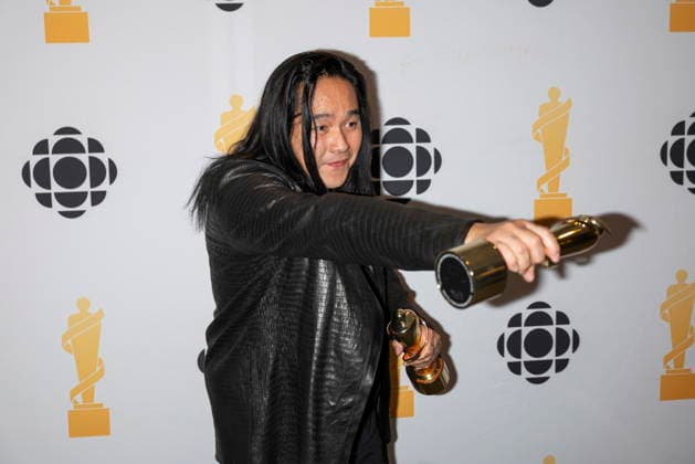 March 28, 2026, Hamilton, On, Canada: Aysanabee poses for photos after winning Alternative Album of the Year during the 2026 Juno Awards Gala in Hamilton, Saturday, March 28, 2026. Hamilton Canada  - ZUMAc35_ 20260328_zaf_c35_234 Copyright: xNickxIwanyshynx