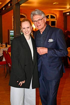 Clara Lösel und Peter Escher bei der 9. Windflüchter Charity Gala 2026 zu Gunsten der Stiftung Betroffen˜ im Störtebeker Brauquartier. Stralsund, 28.03.2026