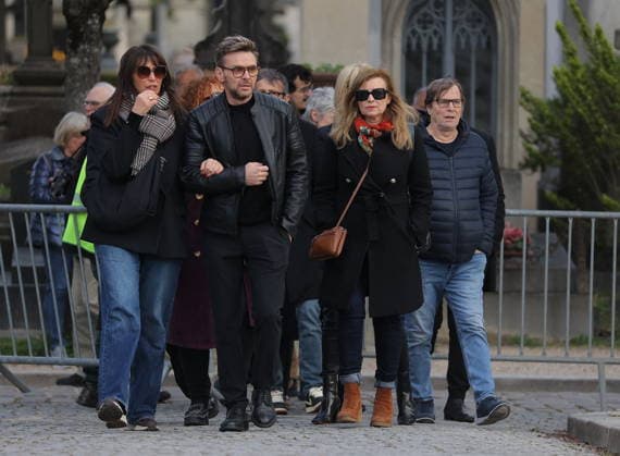 Isabelle Mergault Funeral At Pere Lachaise - Paris Jean-Philippe Janssens, Valerie Trierweiler, Valerie Mairesse during the funeral of Isabelle Mergault for a secular ceremony beneath the dome of Père-Lachaise Cemetery in Paris, France on Monday, March 30, 2026 before she is laid to rest at Montmartre Cemetery. Isabelle Mergault actress, director and columnist’ died at the age of 67. Photo by Nasser Berzane ABACAPRESS.COM Paris France  Copyright: xBerzanexNasser ABACAx