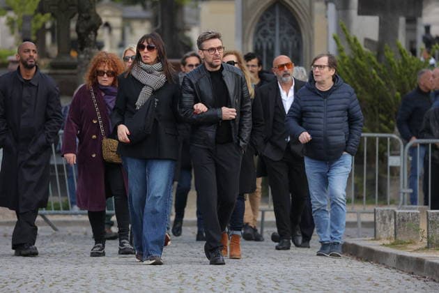 Isabelle Mergault Funeral At Pere Lachaise - Paris Jean-Philippe Janssens, Valerie Trierweiler, Valerie Mairesse during the funeral of Isabelle Mergault for a secular ceremony beneath the dome of Père-Lachaise Cemetery in Paris, France on Monday, March 30, 2026 before she is laid to rest at Montmartre Cemetery. Isabelle Mergault actress, director and columnist’ died at the age of 67. Photo by Nasser Berzane ABACAPRESS.COM Paris France  Copyright: xBerzanexNasser ABACAx
