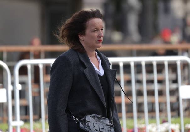 Isabelle Mergault Funeral At Pere Lachaise - Paris Anne Roumanoff during the funeral of Isabelle Mergault for a secular ceremony beneath the dome of Père-Lachaise Cemetery in Paris, France on Monday, March 30, 2026 before she is laid to rest at Montmartre Cemetery. Isabelle Mergault actress, director and columnist’ died at the age of 67. Photo by Nasser Berzane ABACAPRESS.COM Paris France  Copyright: xBerzanexNasser ABACAx