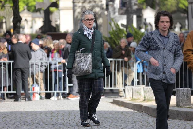 Isabelle Mergault Funeral At Pere Lachaise - Paris Laurent Baffie, Antoine Dulery during the funeral of Isabelle Mergault for a secular ceremony beneath the dome of Père-Lachaise Cemetery in Paris, France on Monday, March 30, 2026 before she is laid to rest at Montmartre Cemetery. Isabelle Mergault actress, director and columnist’ died at the age of 67. Photo by Nasser Berzane ABACAPRESS.COM Paris France  Copyright: xBerzanexNasser ABACAx