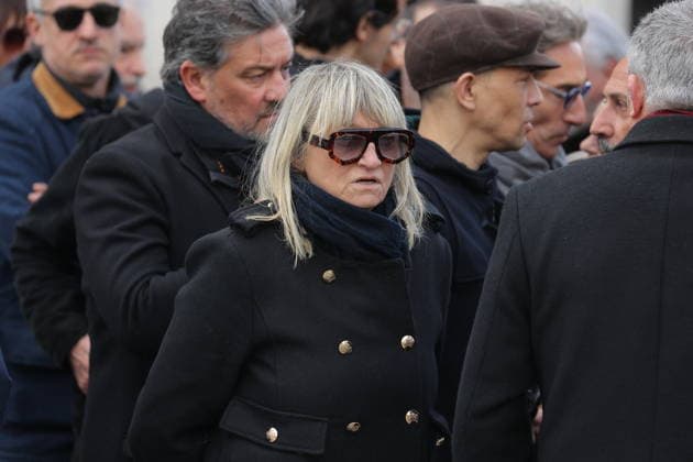 Isabelle Mergault Funeral At Pere Lachaise - Paris Christine Bravo during the funeral of Isabelle Mergault for a secular ceremony beneath the dome of Père-Lachaise Cemetery in Paris, France on Monday, March 30, 2026 before she is laid to rest at Montmartre Cemetery. Isabelle Mergault actress, director and columnist’ died at the age of 67. Photo by Nasser Berzane ABACAPRESS.COM Paris France  Copyright: xBerzanexNasser ABACAx