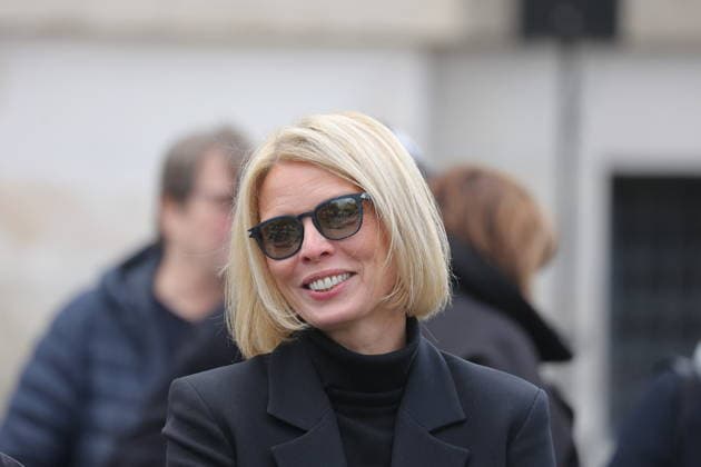 Isabelle Mergault Funeral At Pere Lachaise - Paris Sylvie Tellier during the funeral of Isabelle Mergault for a secular ceremony beneath the dome of Père-Lachaise Cemetery in Paris, France on Monday, March 30, 2026 before she is laid to rest at Montmartre Cemetery. Isabelle Mergault actress, director and columnist’ died at the age of 67. Photo by Nasser Berzane ABACAPRESS.COM Paris France  Copyright: xBerzanexNasser ABACAx
