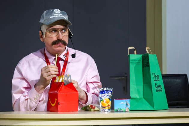 Lars Eidinger bei der Probe des Theaterstück DER GEIZIGE von Moliere, Regie Thomas_Ostermeier in der Schaubühne am Lehniner Platz am 30.03.26 in Berlin. Der Geizige - Schaubühne Berlin