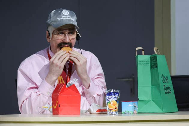Lars Eidinger bei der Probe des Theaterstück DER GEIZIGE von Moliere, Regie Thomas_Ostermeier in der Schaubühne am Lehniner Platz am 30.03.26 in Berlin. Der Geizige - Schaubühne Berlin