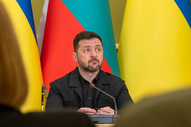 President of Ukraine Volodymyr Zelenskyy participates in a joint news conference with Head of the Caretaker Government of the Republic of Bulgaria Andrey Gurov, on an official visit, Kyiv, Ukraine, March 30, 2026. The sides signed an agreement on cooperation in the security sphere. (Photo by Yevhen Kotenko Ukrinform) Joint news conference of Ukrainian President and Bulgarian PM in Kyiv  Copyright: xYevhenxKotenkox