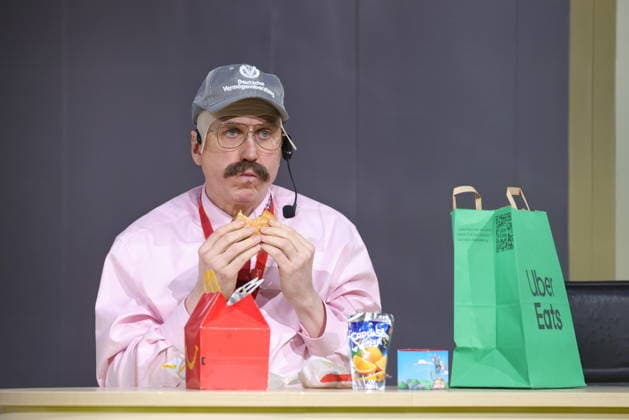 30.03.2026, Lars Eidinger als Harpagon in Der Geizige, Schaubuehne am Lehniner Platz, Berlin, Premiere am 02.04.2026, Regie Thomas Ostermeier, Berlin Deutschland, Germany