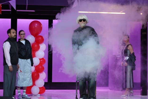 30.03.2026 , Axel Wandtke als Anselme, Lars Eidinger als Harpagon, Mano Thiravong als Marianne in Der Geizige, Schaubuehne am Lehniner Platz, Berlin, Premiere am 02.04.2026, Regie Thomas Ostermeier, Berlin Deutschland, Germany