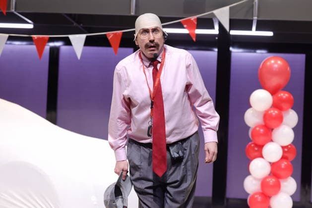 30.03.2026 , Lars Eidinger als Harpagon in Der Geizige, Schaubuehne am Lehniner Platz, Berlin, Premiere am 02.04.2026, Regie Thomas Ostermeier, Berlin Deutschland, Germany