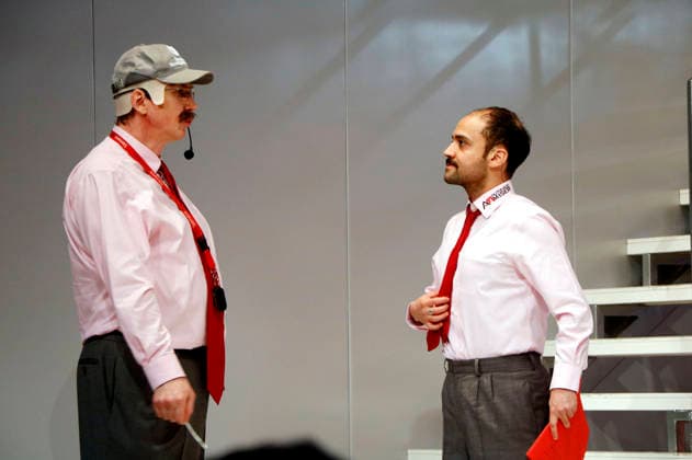 Lars Eidinger und Pablo Moreno bei der Fotoprobe zum Theaterstück Der Geizige in der Schaubühne. Berlin, 30.03.2026