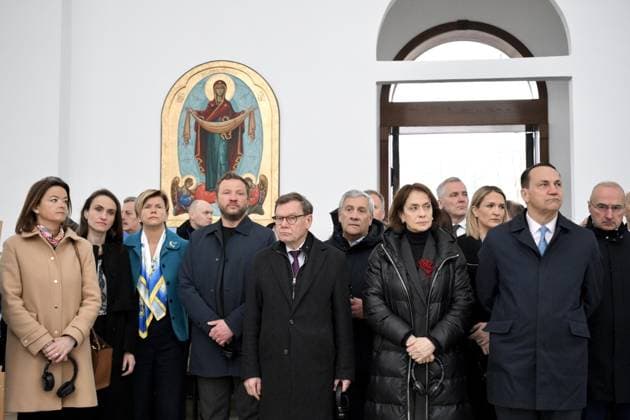 March 31, 2026, Kiev, UCRAINA: Il ministro degli Esteri Antonio Tajani durante la cerimonia di accensione delle candele a Bucha, Kiev, Ucraina, 31 marzo 2026. ANSA ALESSANDRO DI MEO Foreign Minister Antonio Tajani during the candle-lighting ceremony in Bucha, Kyiv, Ukraine, 31 March 2026. ANSA ALESSANDRO DI MEO Kiev UCRAINA  - ZUMAa110 20260331_zaf_a110_002 Copyright: xAlessandroxDixMeox