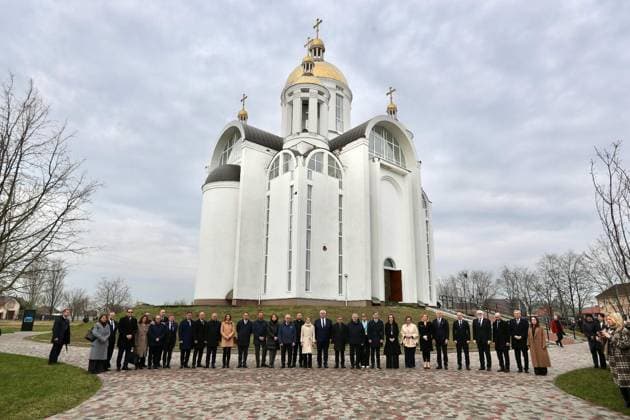 Bulgarian Foreign Minister Nadejda Neynski attends commemoration ceremony in Ukraine KYIV, UKRAINE - MARCH 31: (----EDITORIAL USE ONLY - MANDATORY CREDIT - BULGARIAN MINISTRY OF FOREIGN AFFAIRS HANDOUT - NO MARKETING NO ADVERTISING CAMPAIGNS - DISTRIBUTED AS A SERVICE TO CLIENTS----) Bulgarian Foreign Minister Nadejda Neynski attends a ceremony held to commemorate more than 500 Ukrainian civilians who were killed during Russian attack in March 2022 in town of Bucha, Ukraine on March 31, 2026. Bulgarian Min. of Foreign Affairs Anadolu Kyiv Ukraine. Editorial use only. Please get in touch for any other usage.  Copyright: x2026xAnadoluxBulgarianxMin.xofxForeignxAffairsx