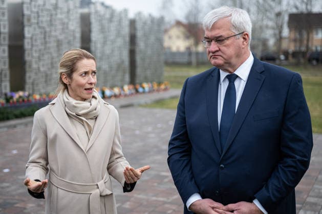 Ukrainian FM and European diplomats honor the victims of Russian attacks on Bucha BUCHA, UKRAINE - MARCH 31: The Vice President of the European Commission Kaja Kallas (J) and the Minister of Foreign affairs of Ukraine Andrii Sybiha (R) speak to the press in Bucha, Ukraine on March 31, 2026. Danylo Antoniuk Anadolu Bucha Ukraine. Editorial use only. Please get in touch for any other usage.  Copyright: x2026xAnadoluxDanyloxAntoniukx