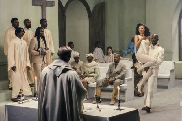 Kanye West new music video Father featuring Travis Scott directed by Yes wife Bianca Censori from his newly released album Bully The video also features Fabio who is a Michael Jackson impersonator, along with Kanye turning into an alien PAris France  Copyright: xCapturexd Ã cranxviaxBestimagexCapturexd Ã cranxviaxBestimagex