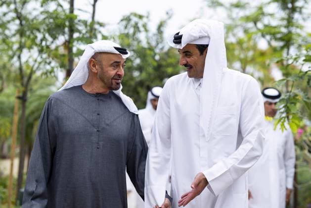 The Emir of Qatar, Tamim bin Hamad Al Thani, arrived in Abu Dhabi, where he was received by the President of the United Arab Emirates, The Emir of Qatar, Tamim bin Hamad Al Thani, arrived in Abu Dhabi, where he was received by the President of the United Arab Emirates, Mohammed bin Zayed Al Nahyan. During an official meeting, the two leaders discussed regional and international developments, as well as ways to enhance bilateral cooperation. Abu Dhabi, UAE, March 31, 2026. Photo by Emiri Diwan Office apaimages Doha Doha Qatar 310326_UAE_QPO_00(2) Copyright: xapaimagesxEmirixDiwanxOfficex xapaimagesx