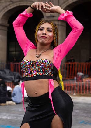 March 31, 2026, Mexico City, Mexico: Demonstration organized by the Libres y Combativas MX collective (Free and Combative Women MX) under the slogan: Trans and non-binary lives matter. The march moved from the Zocalo toward Plaza Tlaxcoaque and the Chabacano subway station, calling for the recognition of transfemicide, a comprehensive trans law, and access to rights including health, identity, education, work and housing. Mexico City Mexico - ZUMAl178 20260331_znp_l178_013 Copyright: xCristianxLeyvax