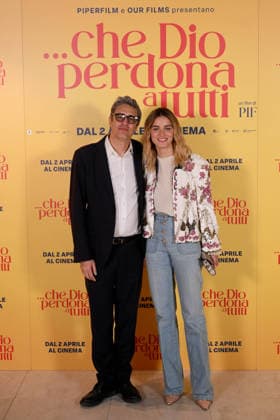 News - Photocall Che Dio perdona a tutti Pif (Pierfrancesco Diliberto) and Giusy Buscemi during Photocall Che Dio perdona a tutti , News in Rome, Italy, March 31 2026 Rome Cinema Barberini Italy Copyright: xMassimoxLanduccix xLiveMediax LPN_2371852