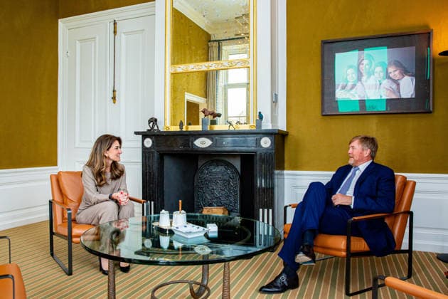 01-04-2026 HtB King Willem-Alexander during a meeting with minister of Defense, Dilan Yesilgoz-Zegerius, at palace Huis ten Bosch in The Hague. Â  Copyright: xPPEx