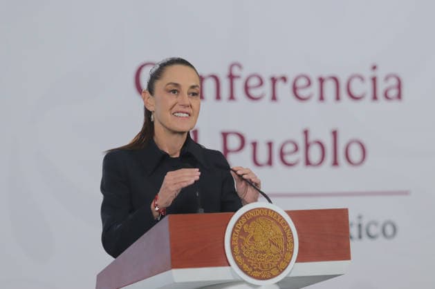 Mexican President Claudia Sheinbaum Pardo speaks during a press conference about the Felipe oÂngeles International Airport (AIFA) after four years of operation at the National Palace, on April 1, 2026, in Mexico City. Mexico City Mexico - ZUMAe321 20260401_zia_e321_008 Copyright: xCarlosxSantiagox