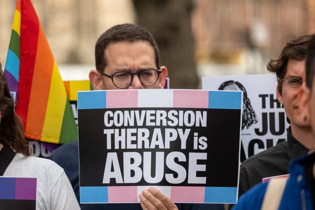 Protest Against Conversion Therapy New York, NY- April 1: Protest against Conversion Therapy at Stonewall National Monument with Jay Walker, Marti Gould Cummings ,Anabel Ruggiero, Stacy Lenz, Mathew Shurka, and Tim Schraeder Rodriguez on April 1, 2026 Credit: Camara Porter AdMedia New York City New York United States EDITORIAL USE ONLY  Copyright: xx AdMediax admphotostwo979668