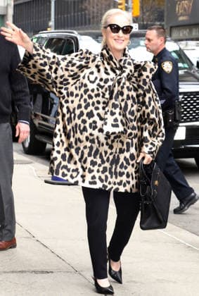 NEW YORK, NY- APRIL 1: Meryl Streep seen at The Late Show with Stephen Colbert on April 1, 2026. Copyright: xRWx
