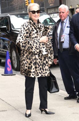 NEW YORK, NY- APRIL 1: Meryl Streep seen at The Late Show with Stephen Colbert on April 1, 2026. Copyright: xRWx