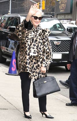 NEW YORK, NY- APRIL 1: Meryl Streep seen at The Late Show with Stephen Colbert on April 1, 2026. Copyright: xRWx