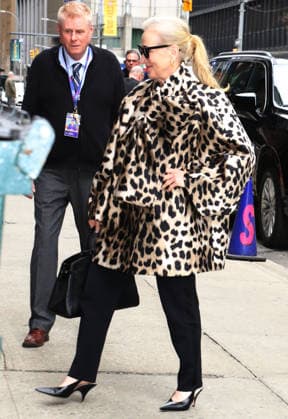 NEW YORK, NY- APRIL 1: Meryl Streep seen at The Late Show with Stephen Colbert on April 1, 2026. Copyright: xRWx