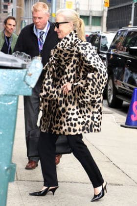NEW YORK, NY- APRIL 1: Meryl Streep seen at The Late Show with Stephen Colbert on April 1, 2026. Copyright: xRWx