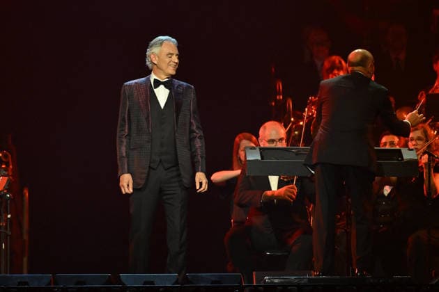 Andrea Bocelli And Andrea Lykke Oehlenschlæger In Concert - Paris Andrea Bocelli performs at the Accor Arena in Paris, France on April 1, 2026. Photo by Christophe Meng ABACAPRESS.COM Paris France  Copyright: xMengxChristophe ABACAx