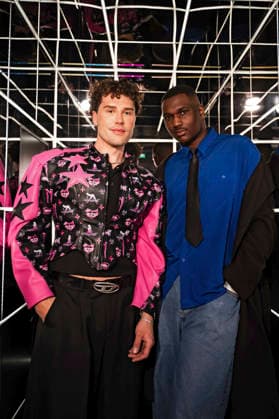 David Lovric und Marvin De Graft bei der Preview der 22. Staffel der Castingshow DSDS 2026 im 25 hours Hotel. Köln, 01.04.2026