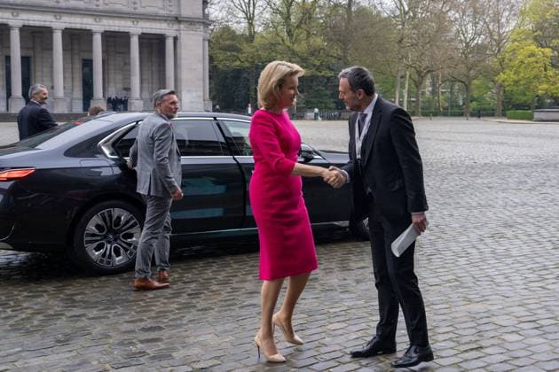 Queen Mathilde of Belgium and Pierre wunsch pictured at the arrival for the Be Philanthropy event, about the trends, opportunities, difficulties and innovations of philanthropy, organised by the Koning Boudewijnstichting Fondation Roi Baudouin, in Brussels, on Thursday 02 April 2026. MARIUS BURGELMAN  MariusxBurgelman 169577515