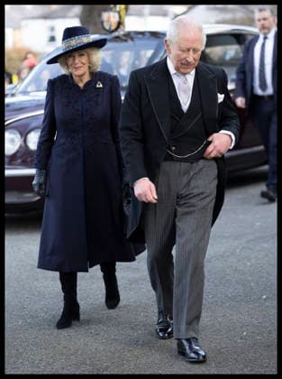 . 02 04 2026. St Asaph, United Kingdom. King Charles III and Queen Camilla arriving at the Royal Maundy Service at St Asaph Cathedral in Wales, United Kingdom.  xStephenxLockx xi-Imagesx IIM-26678-0016